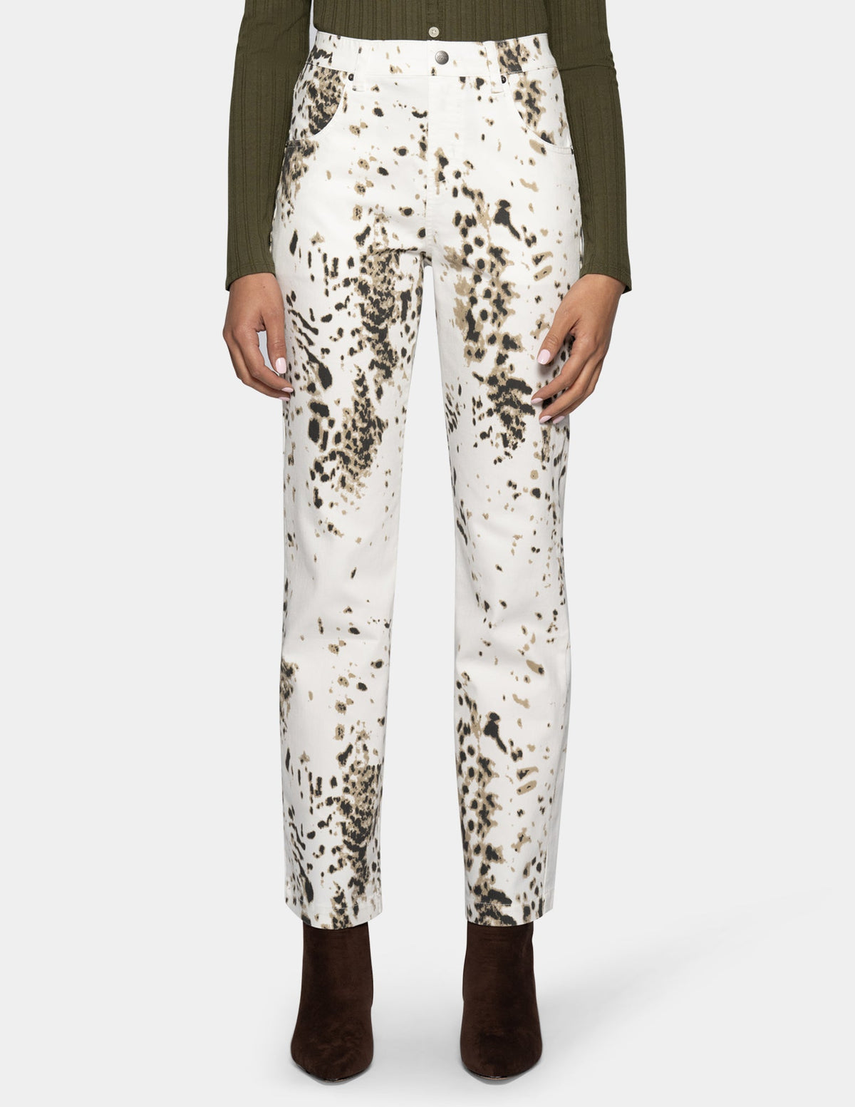 Hue White Pony Straight Leg Pant - White