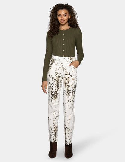 Hue White Pony Straight Leg Pant - White
