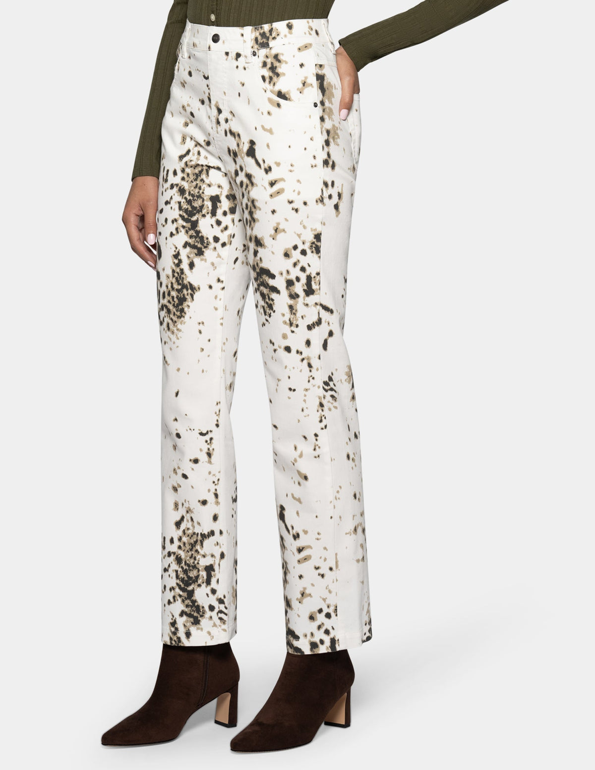 Hue White Pony Straight Leg Pant - White
