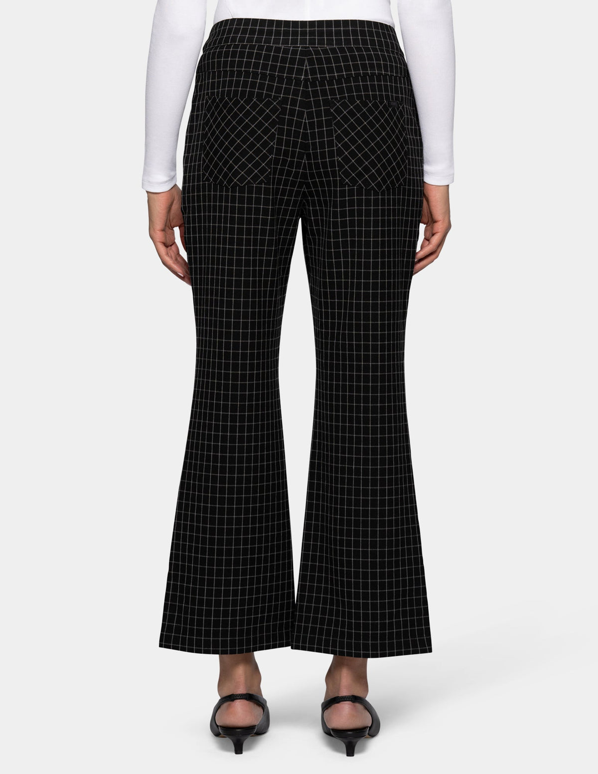 Hue Windowpane Kick Flare Pant - Black/Grey