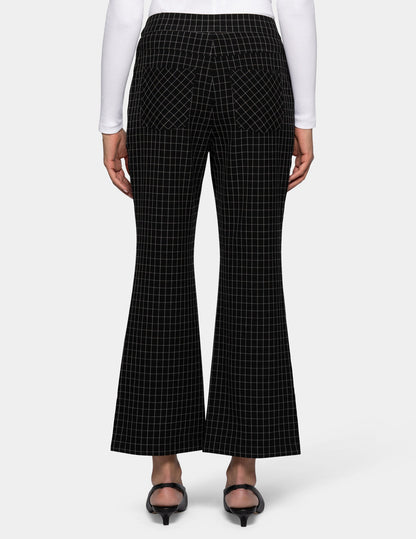 Hue Windowpane Kick Flare Pant - Black/Grey