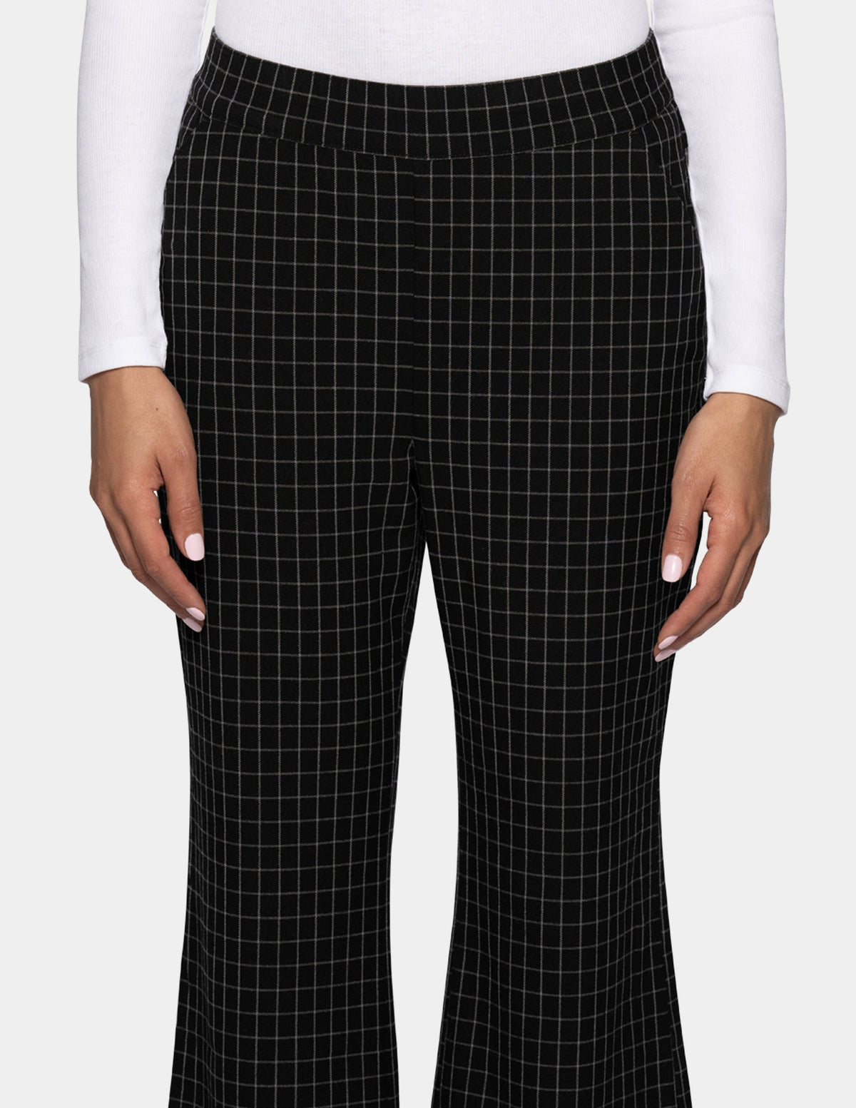 Hue Windowpane Kick Flare Pant - Black/Grey