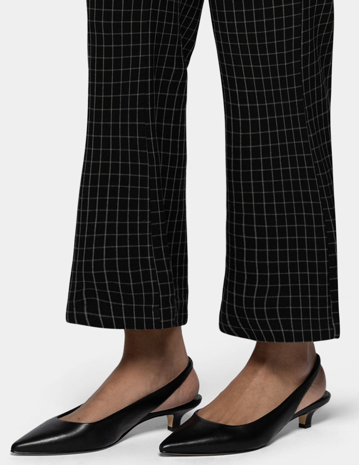 Hue Windowpane Kick Flare Pant - Black/Grey