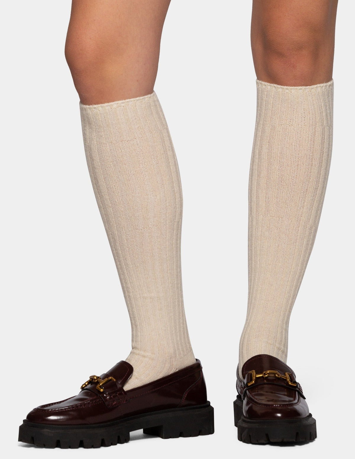 Hue Cashmere Blend Knee Sock - Ivory