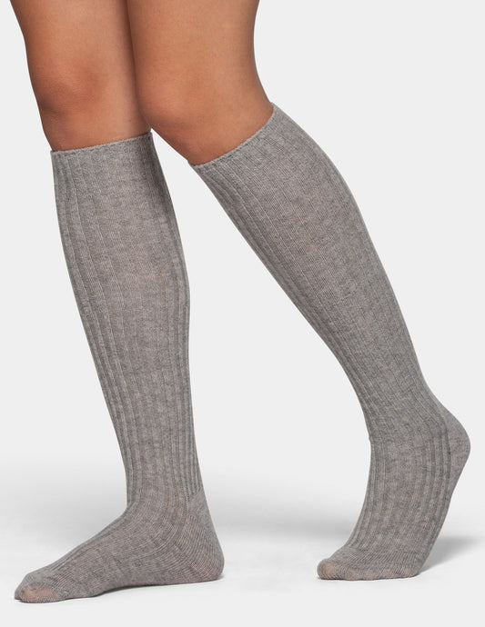 Hue Cashmere Blend Knee Sock - Light Grey Heather