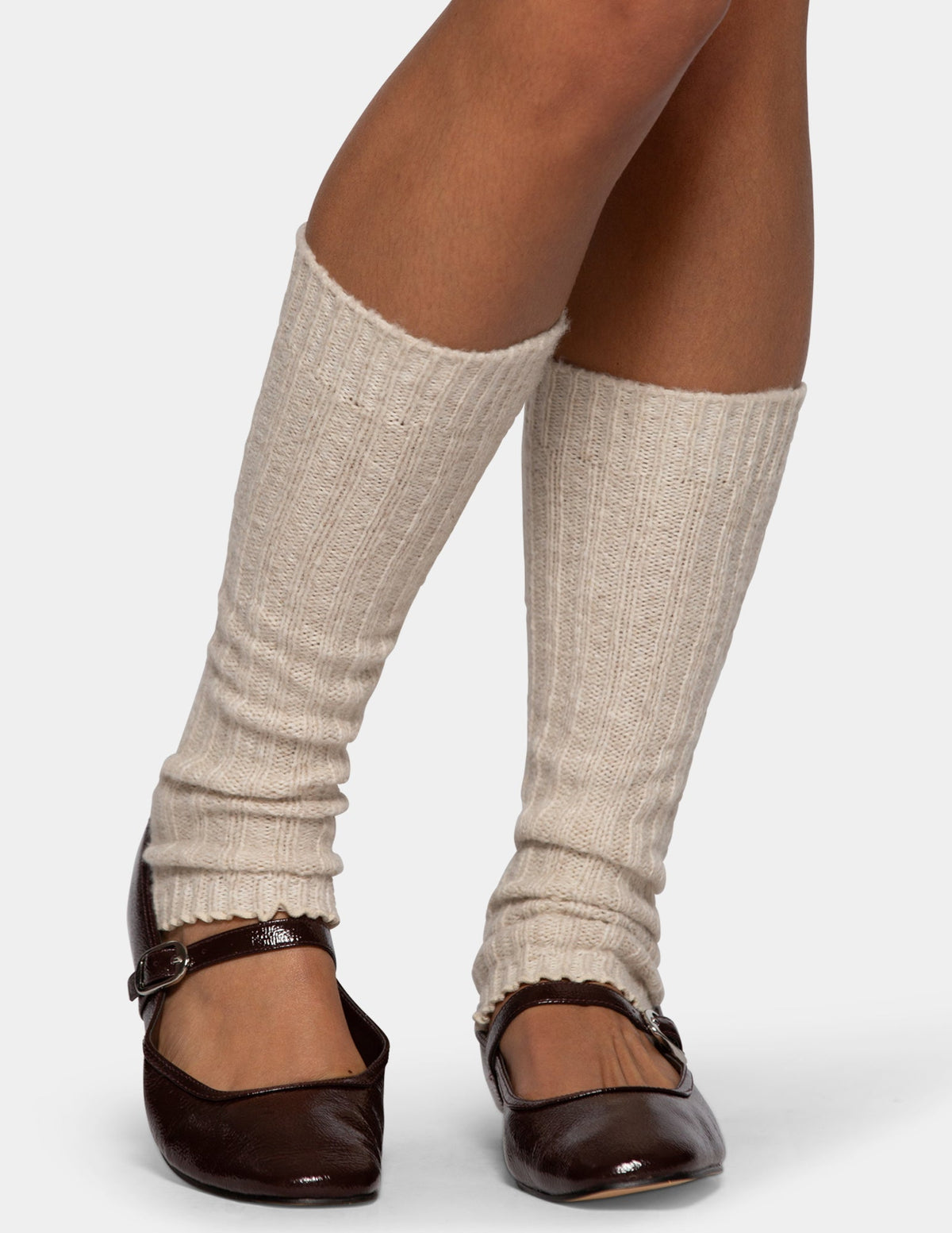 Hue Ribbed Leg Warmer - Oatmeal