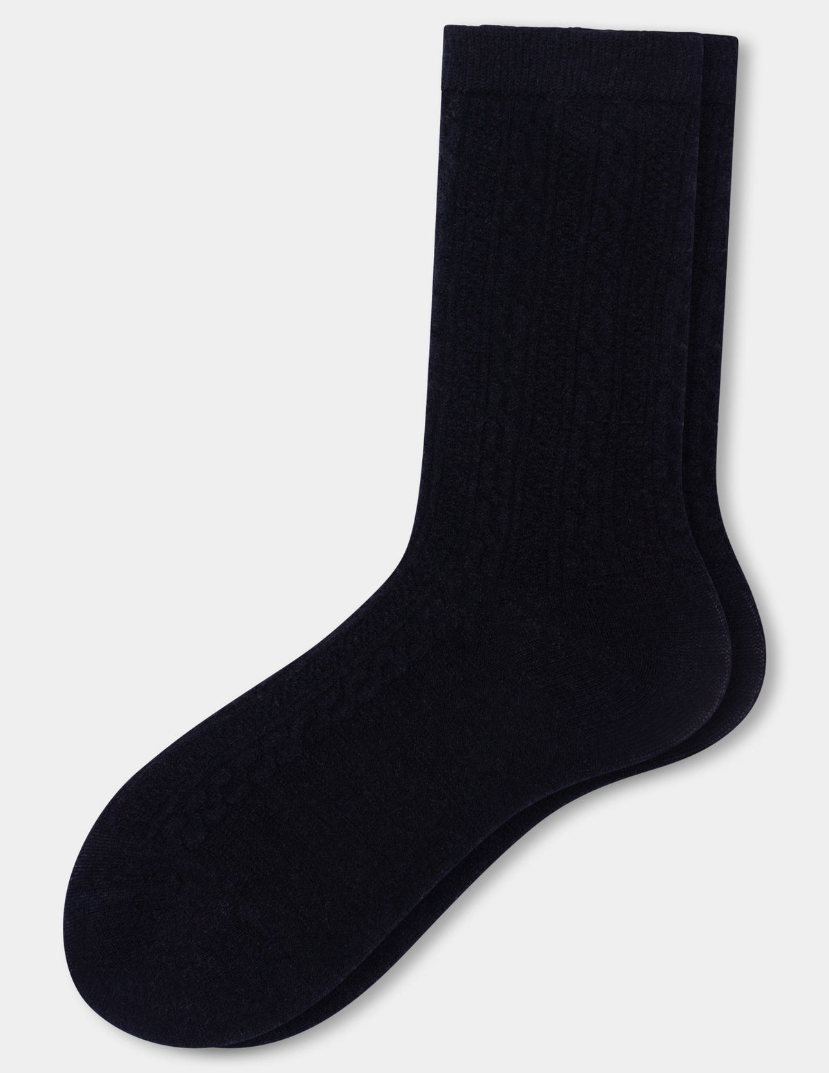 Hue Ribbed Cable Crew - Black