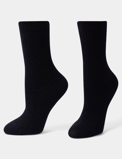 Hue Ribbed Cable Crew - Black