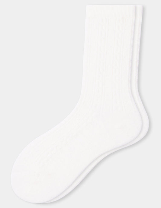 Hue Ribbed Cable Crew - Ivory