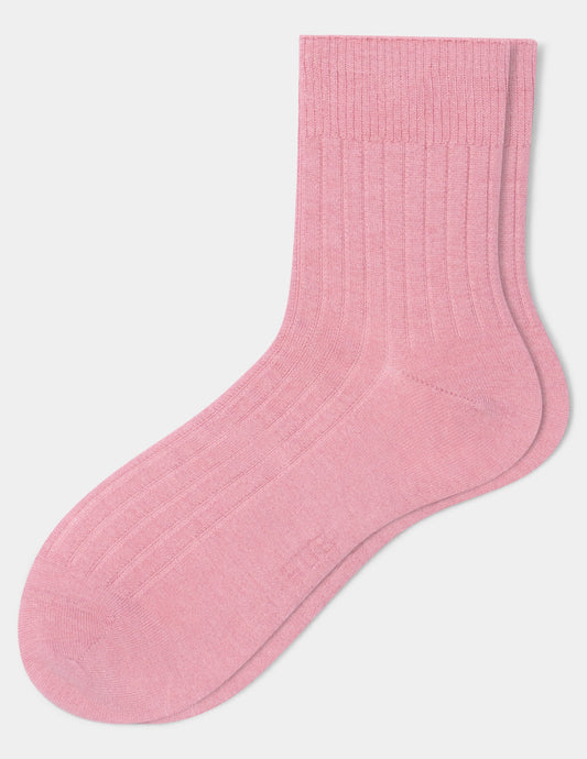 Hue Ribbed Cropped Crew - Dusty Rose