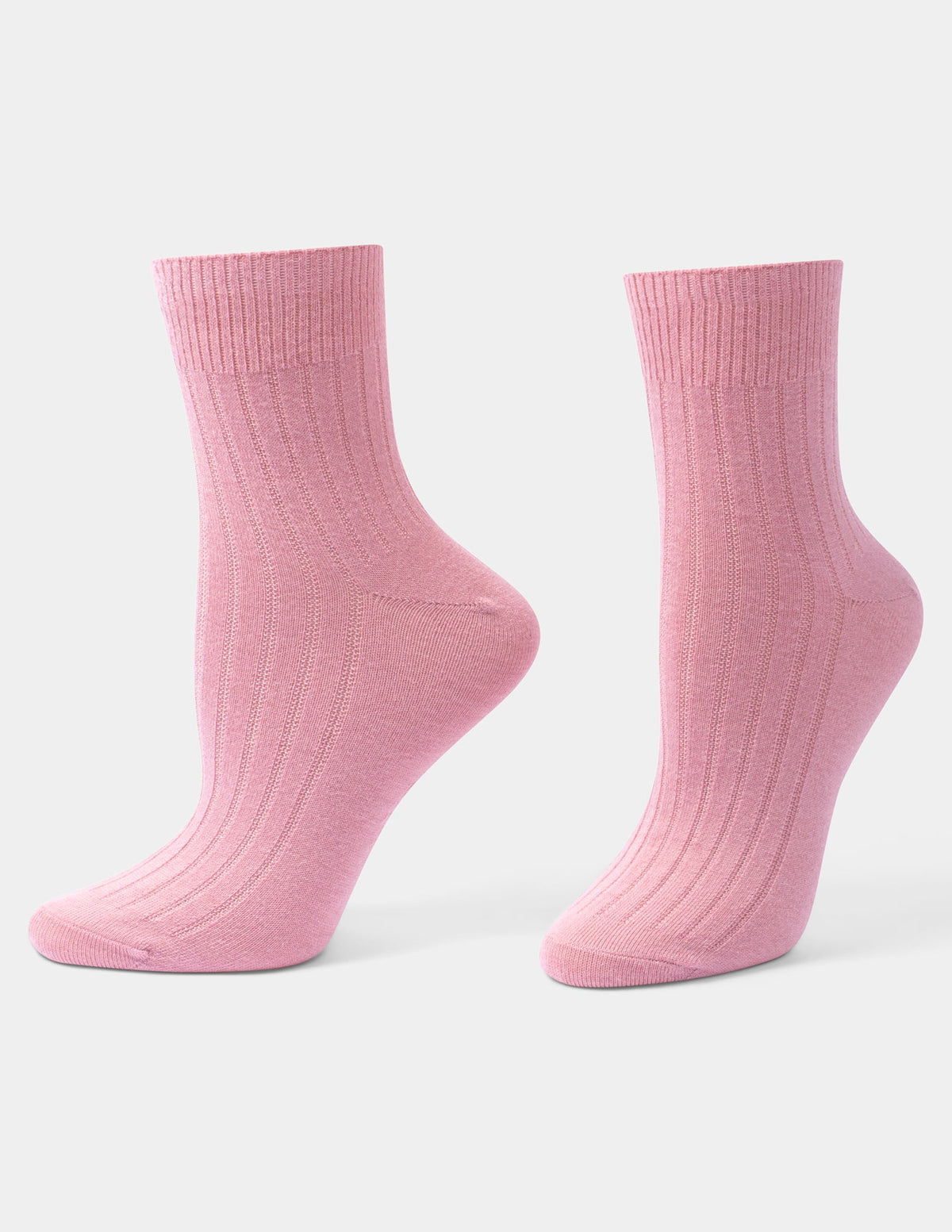 Hue Ribbed Cropped Crew - Dusty Rose