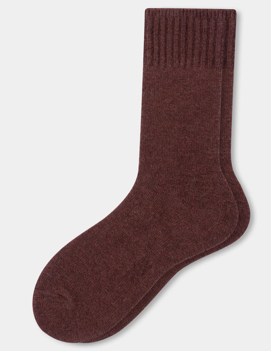 Hue Cashmere Blend Crew Sock - Chocolate Fondant
