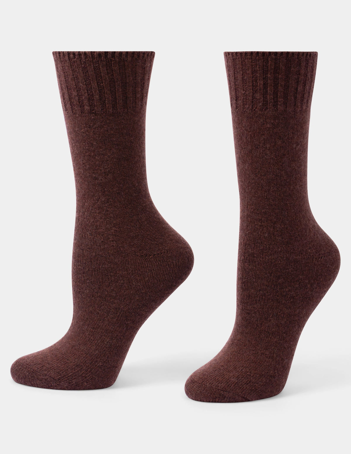 Hue Cashmere Blend Crew Sock - Chocolate Fondant