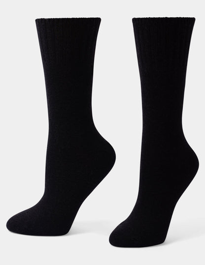 Hue Cashmere Blend Crew Sock - Black