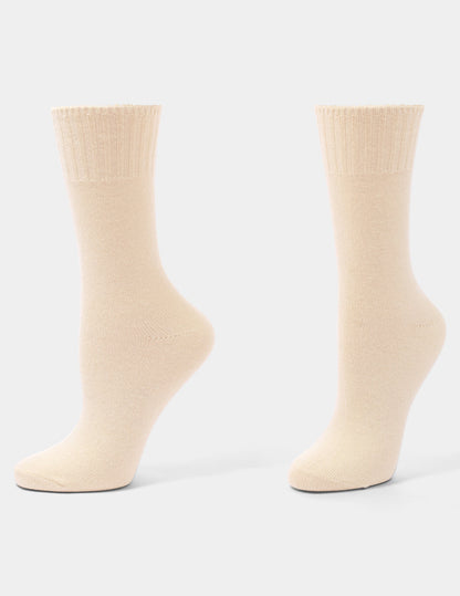Hue Cashmere Blend Crew Sock - Ivory