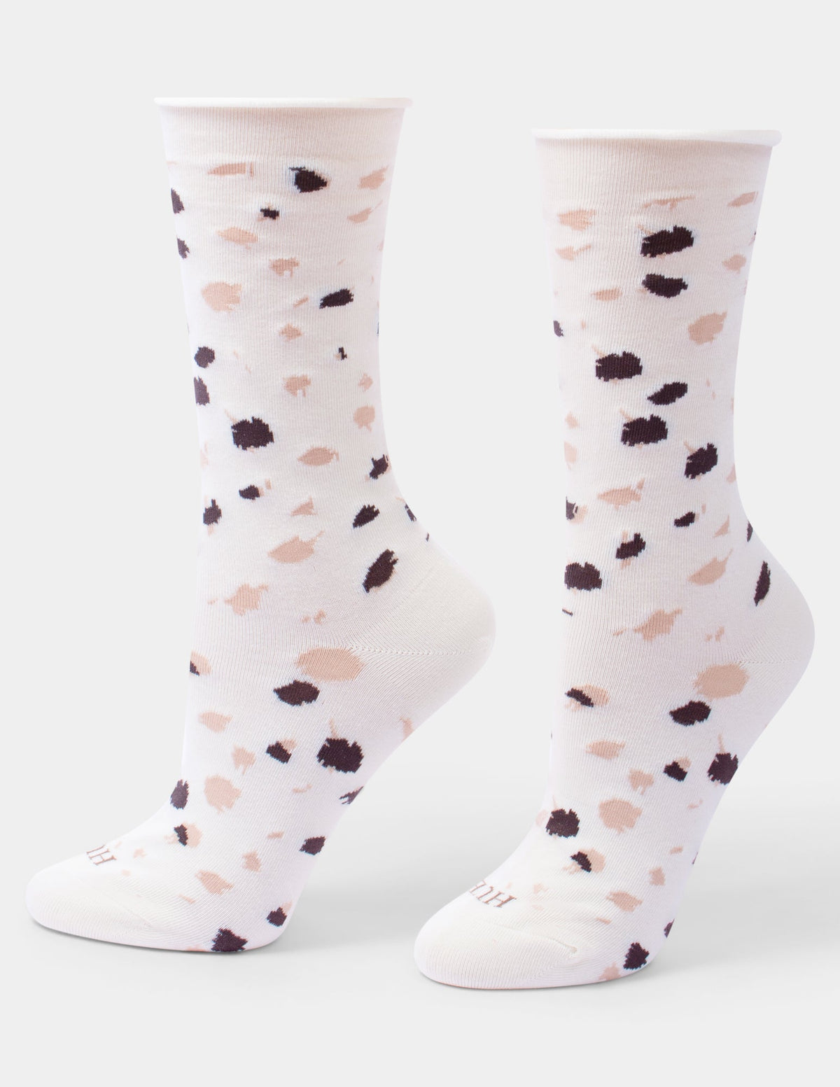 Hue Jeans Socks Crew - Ivory Animal