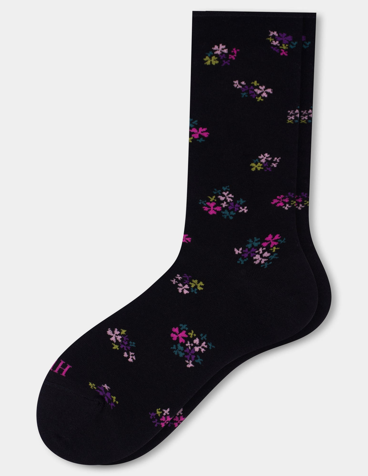 Hue Jeans Sock Crew - Black Floral
