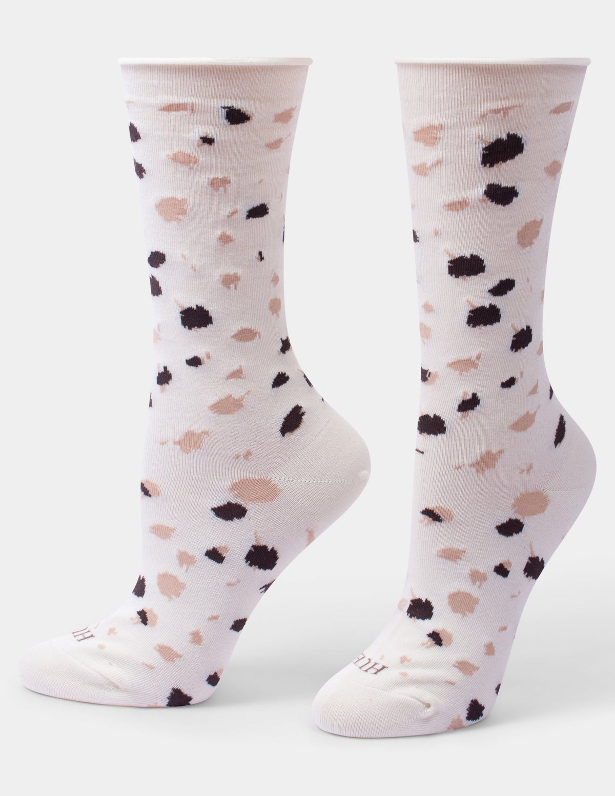 Hue Jeans Socks Crew 3 Pair Pack - Ivory Animal