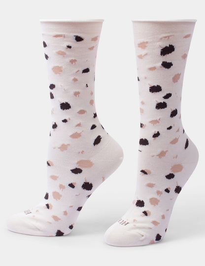 Hue Jeans Socks Crew 3 Pair Pack - Ivory Animal