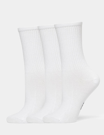 Hue Women's Must Have Crew 3 Pair Pack - White