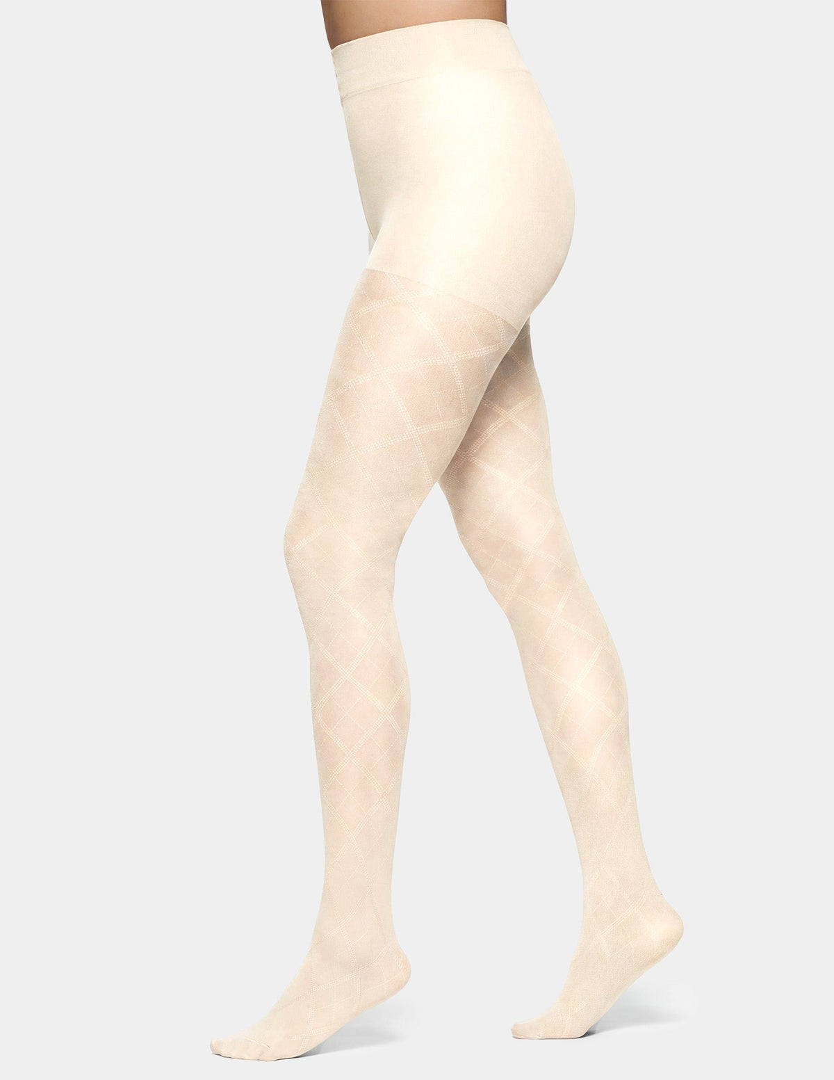 Hue Textured Diamond Tight - Ivory