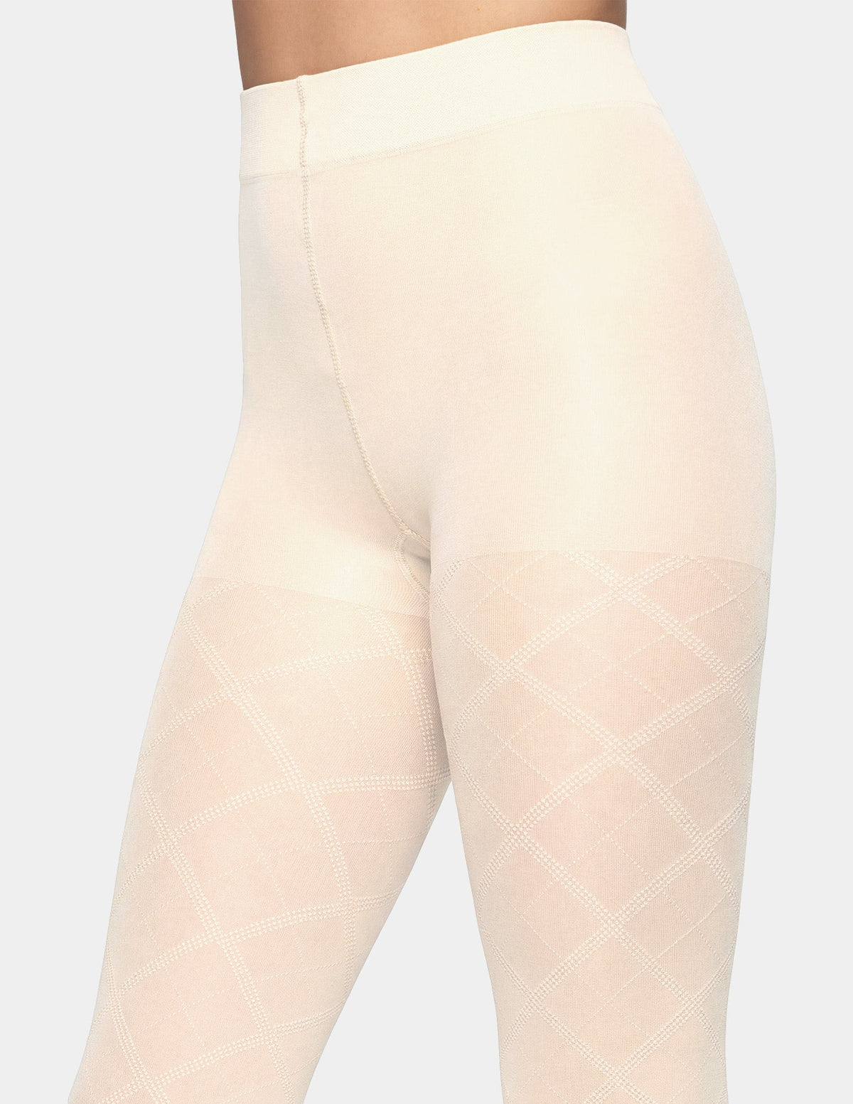 Hue Textured Diamond Tight - Ivory