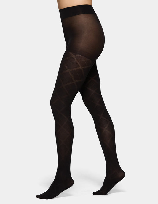 Hue Textured Diamond Tight - Black
