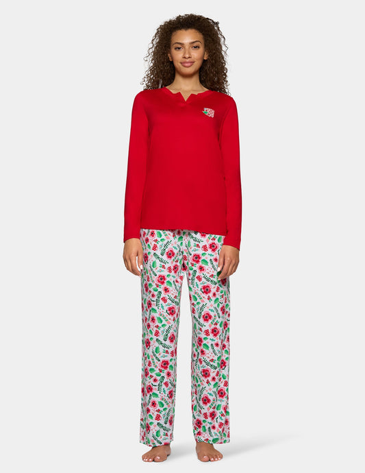 Hue Timeless Jersey PJ Set - Salsa
