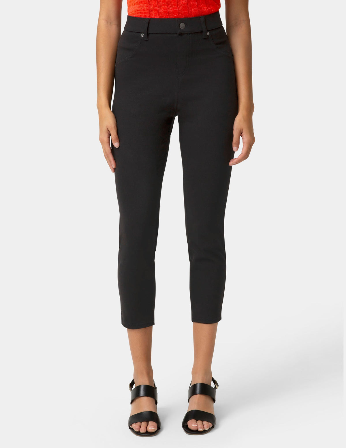 Hue Hi-Rise Ultra Soft Denim Capri Legging - Black