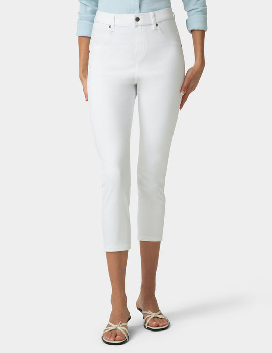 Hue Hi-Rise Ultra Soft Denim Capri Legging - White