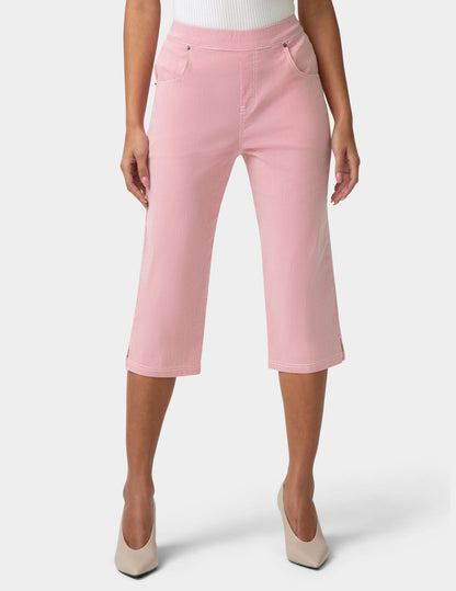 Hue Spring Stripe Pedal Pusher - Slate Rose