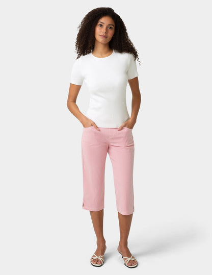 Hue Spring Stripe Pedal Pusher - Slate Rose