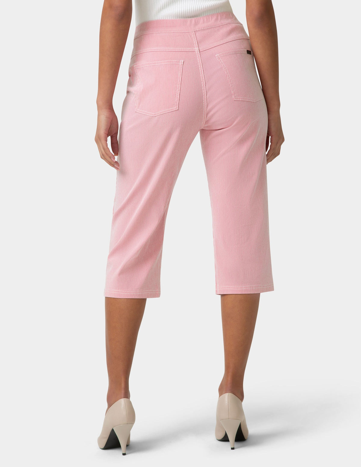 Hue Spring Stripe Pedal Pusher - Slate Rose