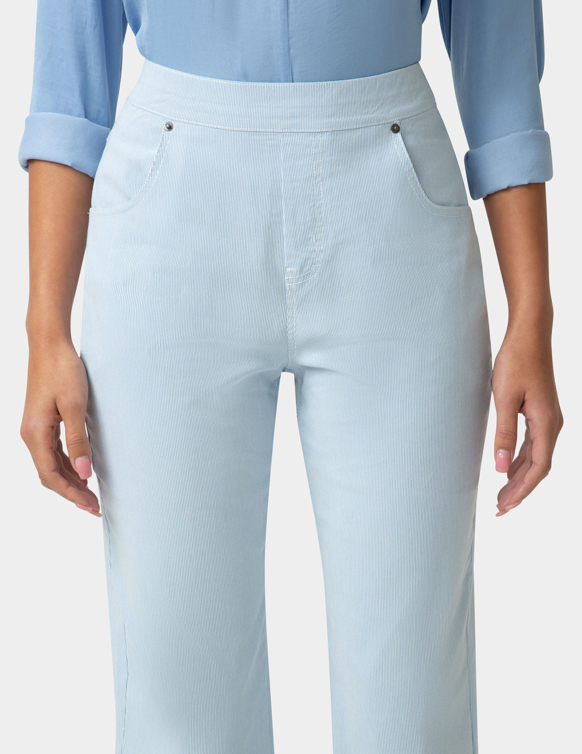 Hue Spring Stripe Pedal Pusher - Blue