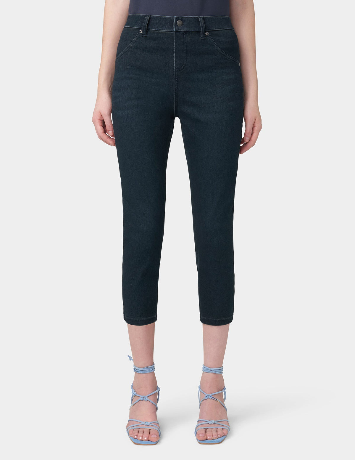 Hue Hi-Rise Ultra Soft Denim Capri Legging - Midnight Rinse