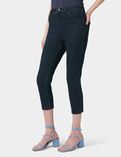 Hue Hi-Rise Ultra Soft Denim Capri Legging - Midnight Rinse