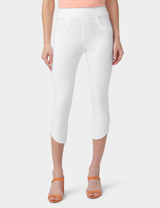 Hue Game Changing Tulip Hem Capri - White