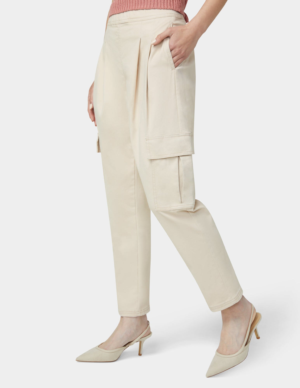 Hue Chinosoft Tapered Cargo Pants - Linen