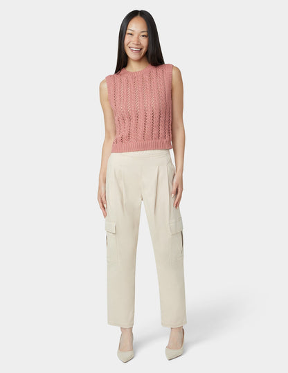 Hue Chinosoft Tapered Cargo Pants - Linen
