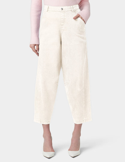 Hue Denim Barrel Leg Skimmer - Off White
