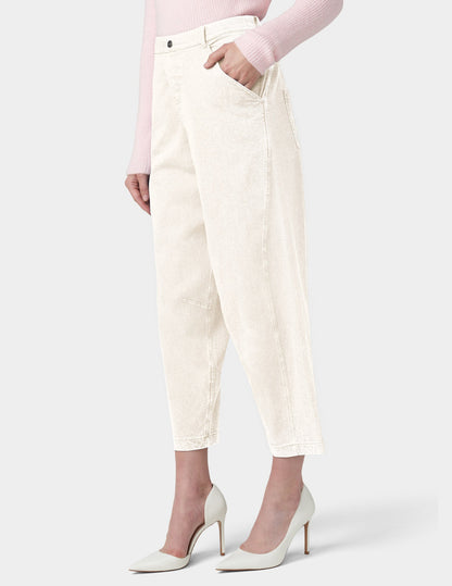 Hue Denim Barrel Leg Skimmer - Off White