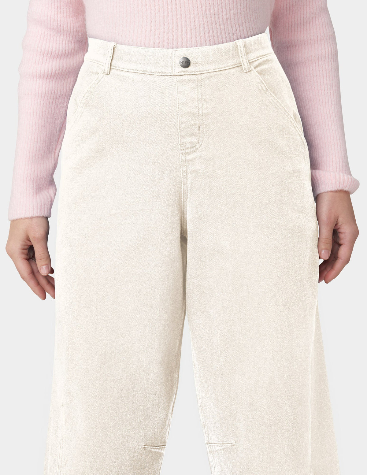 Hue Denim Barrel Leg Skimmer - Off White