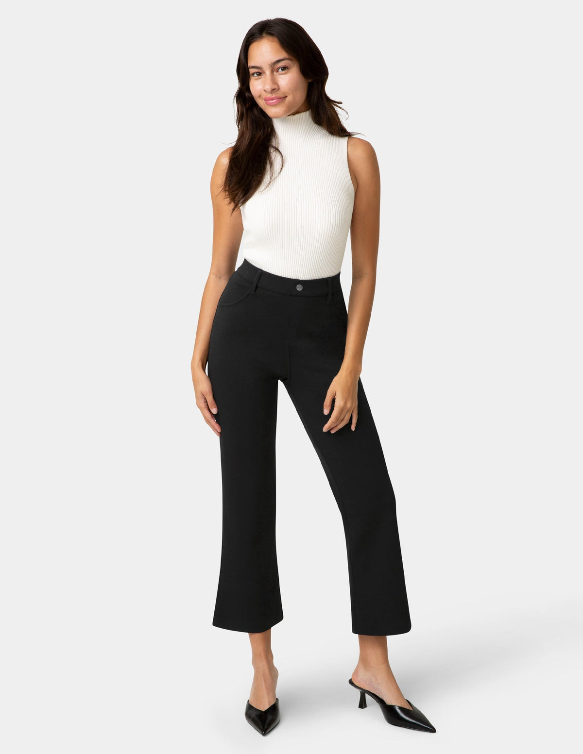 Hue Double Soft Jersey Kick Flare Pant - Black