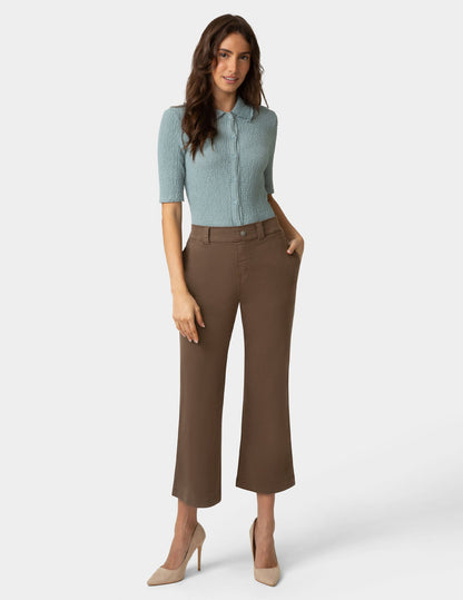 Hue Ultra Stretch Chino Kick Flare Pant - Shaved Chocolate