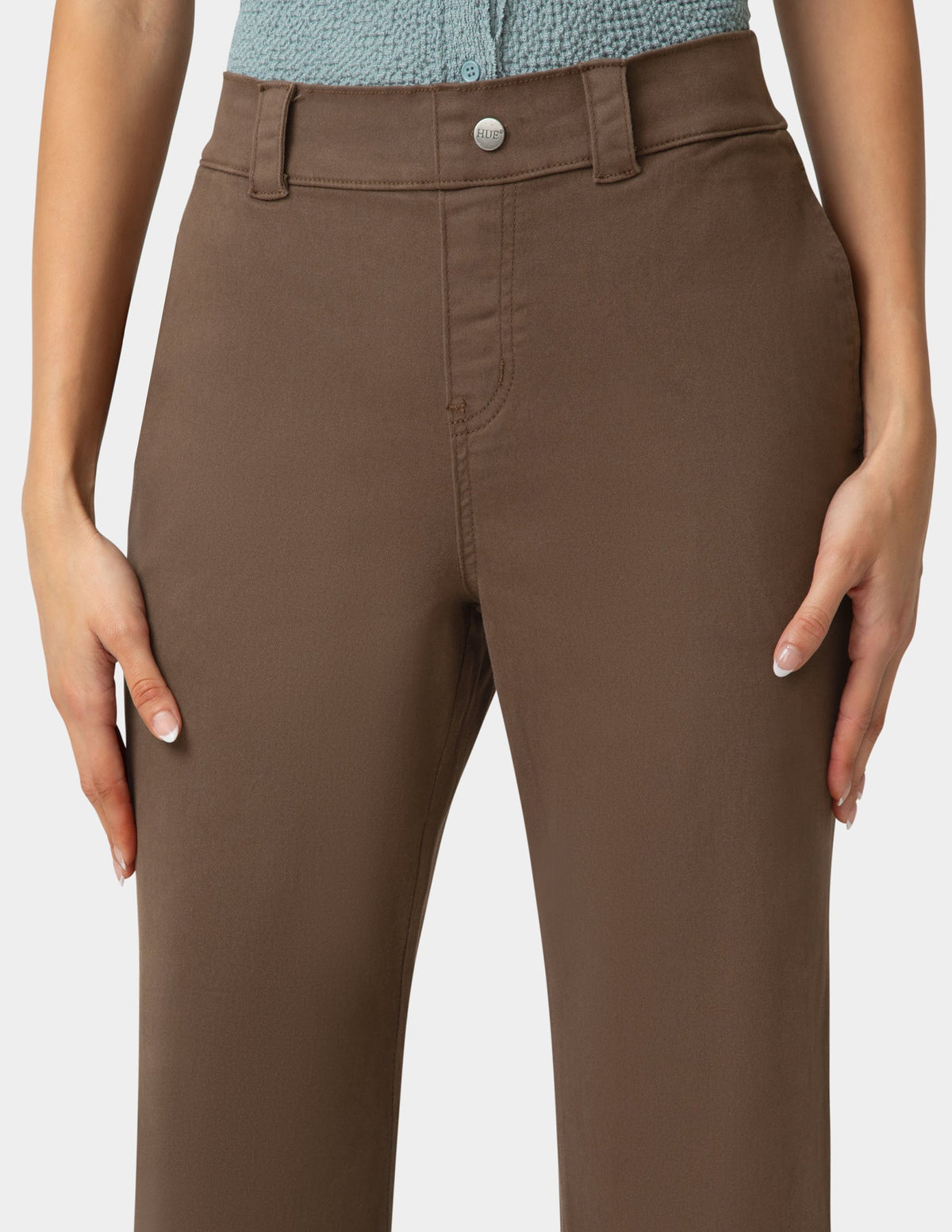 Hue Ultra Stretch Chino Kick Flare Pant - Shaved Chocolate