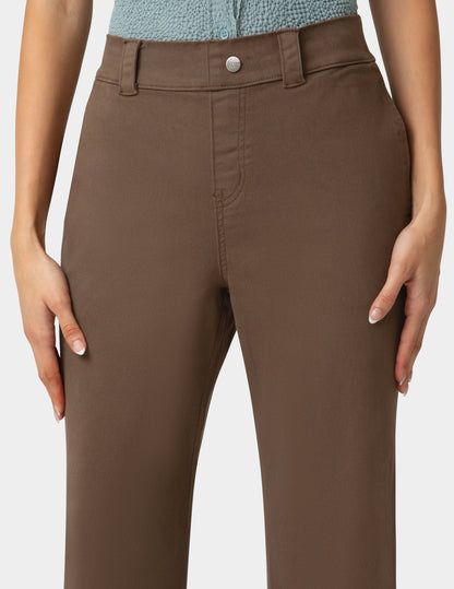 Hue Ultra Stretch Chino Kick Flare Pant - Shaved Chocolate