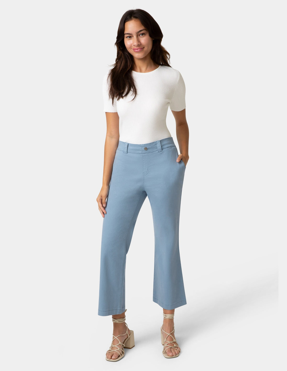 Hue Ultra Stretch Chino Kick Flare Pant - Colony Blue