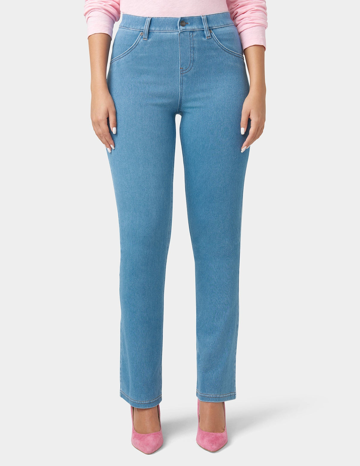 Hue Ultra Soft Denim Baby Bootcut - Sail Blue Wash