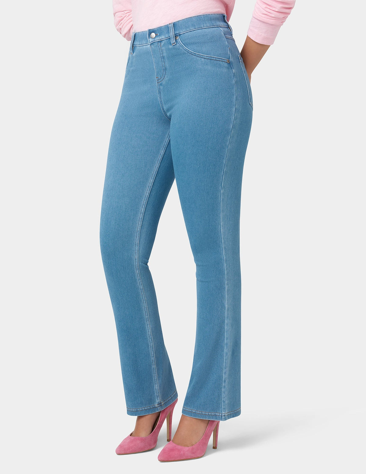 Hue Ultra Soft Denim Baby Bootcut - Sail Blue Wash