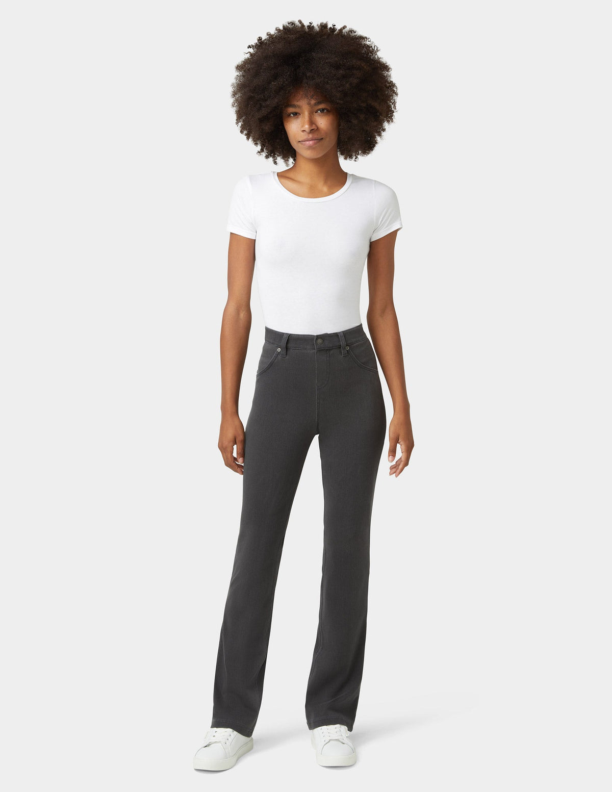 Hue Ultra Soft Denim Baby Bootcut - Graphite Wash